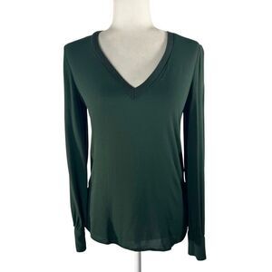 Massimo Dutti XSmall Green Poly-blend light-weight Long Sleeve Top Women’s